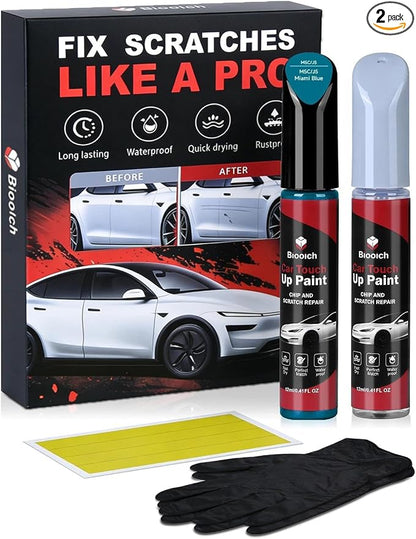 Miami Blue M5C/J5 for Porsche Touch Up Paint Kit[2K Clear Coat Included],Exact Color Match Touch Up Paint for Chip and Scratch Repair