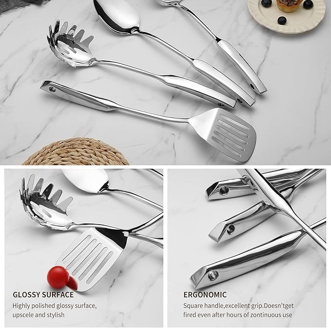 9PCS Silverware Set for 304 Stainless Steel Kitchen Utensils Set Cooking