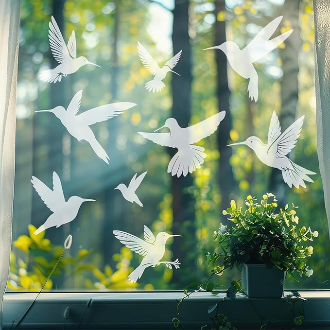 Bird Window Clings Static Cling Window Decals, 1PCS Anti Collision Bird Deterrent Rainbow Stickers, Reusable, Rainbow Non-Adhesive Prismatic Decorative Home Decor