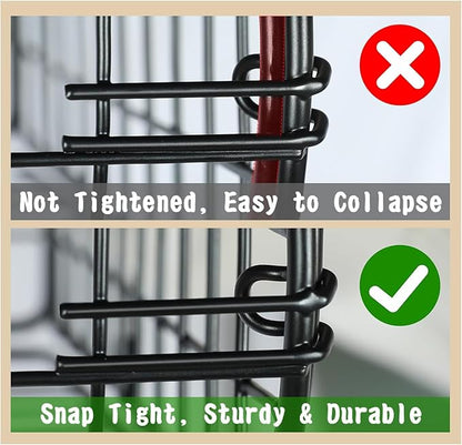X-cosrack Metal Wire Basket Organizers Foldable & Wall Mounted Freezer Organizer Bins with Handles 4 Pack- Extra Large Mesh Bin for Pantry Organization Kitchen Laundry Closet Garage Patent Design