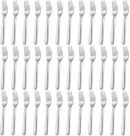 Pleafind 36-Piece Dinner Forks Set (8 inch), Stainless Steel Forks Silverware, Mirror Polished Fork Set, Small Forks for Home, Kitchen, Restaurant, Dishwasher Safe
