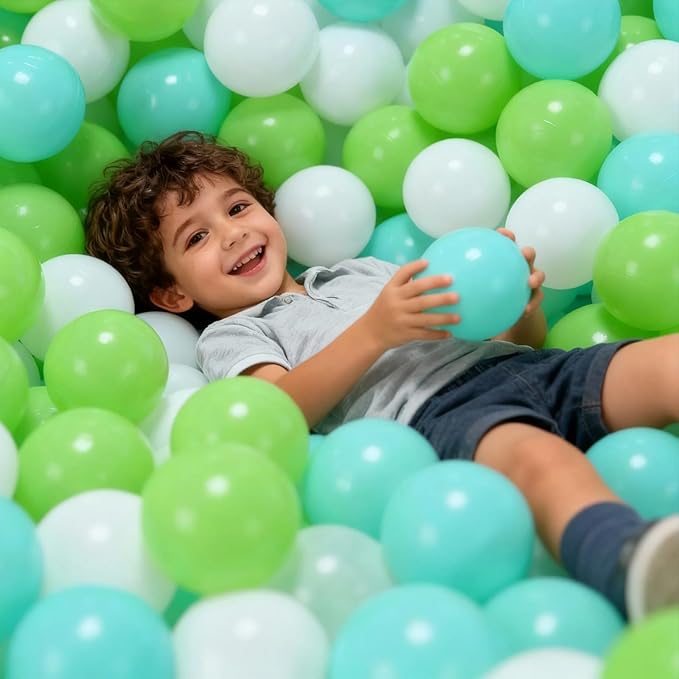 GOGOSO Ball Pit Balls for Toddlers, Green Balls for Ball Pool Birhtday Party Girls Kids with Storage Bag, 2.17inches 100pcs