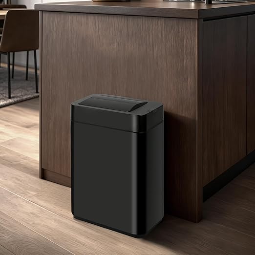 Sensor Trash Can with Butterfly Lid 2.6 Gallon Rectangular Automatic Garbage Can