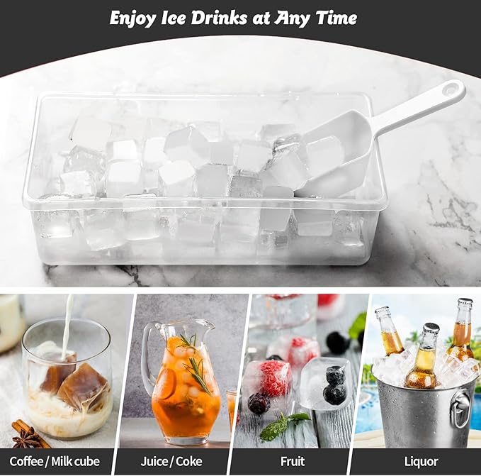Silicone Ice Cube Tray with Leak-Proof Lid & Storage Bin