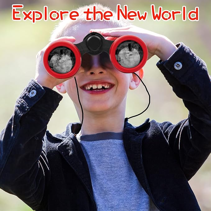 Scotamalone Kids Binoculars Shock Proof Toy Binoculars Set for Age 3-12 Years Old Boys Girls Bird Watching Educational Learning Hunting Hiking Birthday Presents