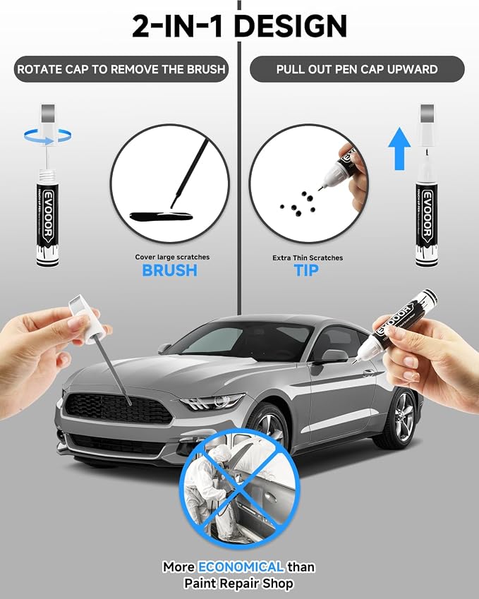 M7 Carbonized Gray Metallic Touch Up Paint for Ford – Exact Match 2 in 1 Paint Pen for Chips and Nicks Repair