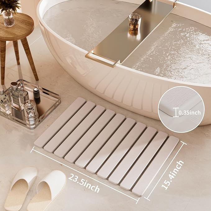 Foldable Stone Bath Mat, Quick Dry Stone Drying Mats