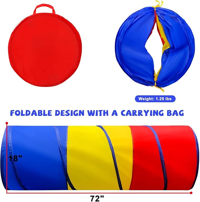 Kids Play Tunnel for Toddlers 1-3, Pop Up Baby Tunnel Crawling Toys for Infant Children or Dog, 6 Foot Indoor Outdoor Toddler Toys for 1 2 3 Year Old Girl Boy Birthday Gift