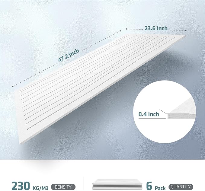 UMIACOUSTICS 6 PCS Acoustic Wall Panels, 47.2 x 23.6 Inches Flame Retardant