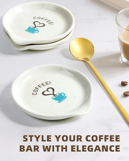 FANGSUN Coffee Spoon and Rest Set, Mini Spoon Holder
