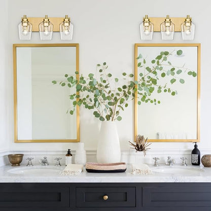 METWET Bathroom Light Fixtures, 3-Light Modern Vanity Light