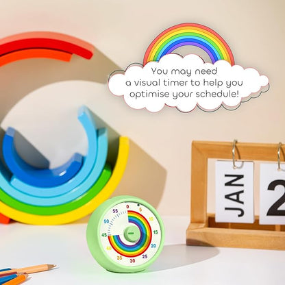 Visual Timer for Kids, 60-Minute Countdown Timer for Classroom Office Kitchen