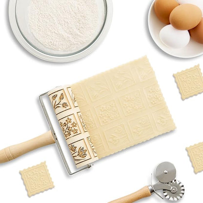 Mrs. Anderson’s Baking Mini Embossing Rolling Pin, Spring Flowers Design