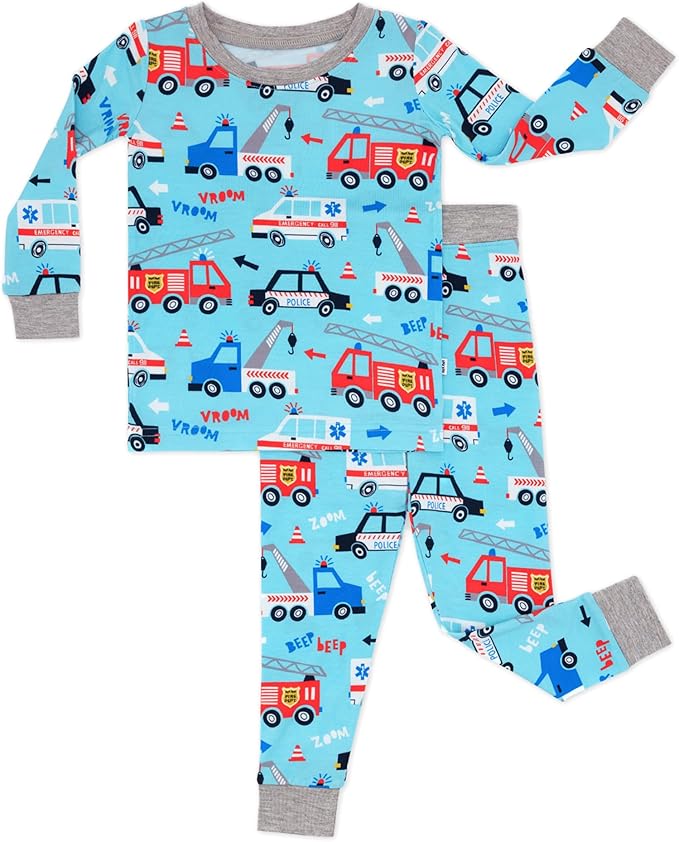 Little Sleepies Two-Piece Pajama Set for Boys & Girls, Soft Viscose from Bamboo Toddler Pajamas for Kids, Family Matching PJs