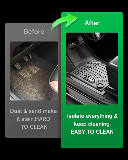 VIWIK Ford Maverick Floor Mats 2026-2022 Not Hybrid- All Weather, Custom Fit for 1st & 2nd Row, TPE, 3D Scanning Design, Non-Slip, Waterproof, Easy to Clean, Durable, Odorless