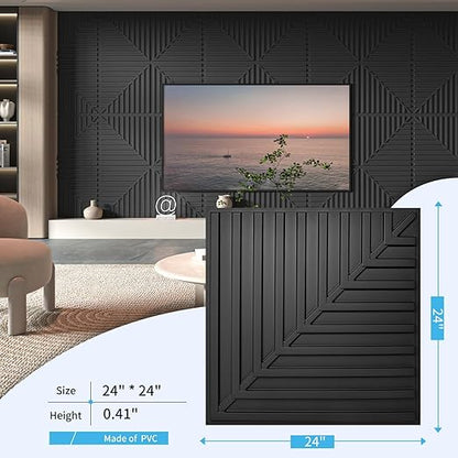 Art3d 12-Pack Drop Ceiling Tiles 2x2 FT, PVC 3D Textured Panels