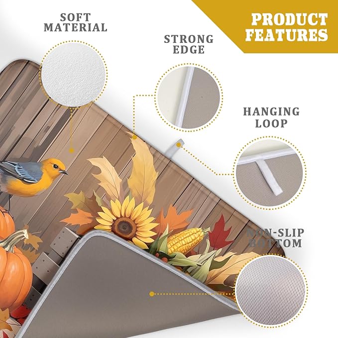 Fall Thanksgiving Dish Drying Mat