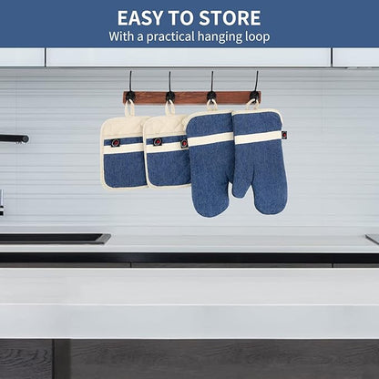 Oven Mitts and PotHolders Sets, Non-Slip Neoprene Oven Mitts are Suitable