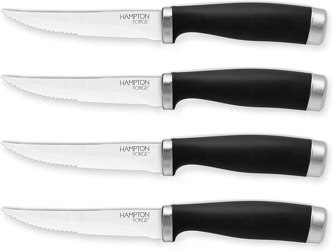 Hampton Forge Epicure–4PieceSteak KnifeSet–Black