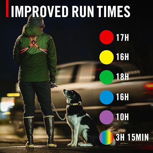 COAST LH150 Version 2.0 Rechargeable LED Hi-Vis Lighted Vest, 6+ Color Modes, Reflective, One Size Fits Most with *New & Improved 18 Hour RUNTIME*