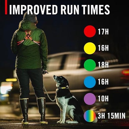COAST LH150 Version 2.0 Rechargeable LED Hi-Vis Lighted Vest, 6+ Color Modes, Reflective, One Size Fits Most with *New & Improved 18 Hour RUNTIME*
