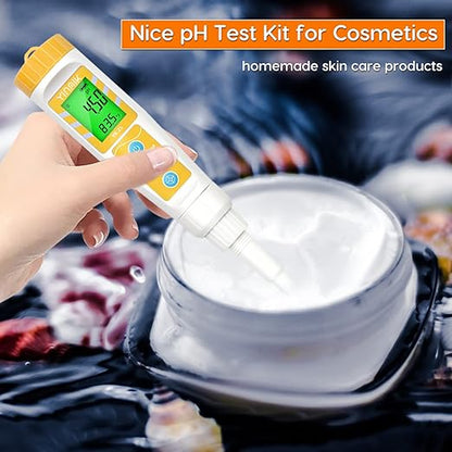 YINMIK Food pH Meter with Extra pH Replaceable Probe,Digital pH Tester for Sourdough and Bread,Food pH Tester for Meat,Canning,Cheese,Solid Samples, Soft Soil and Water…