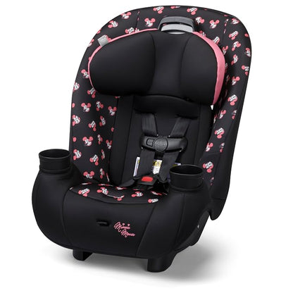 Disney Baby Ellaris 3-in-1 Convertible Car Seat, Slim Fit Design, Rear & Forward-Facing, 5-Position Headrest, 3-Across Fit, Travel-Friendly with Machine-Washable Seat Pad, Minnie Charm
