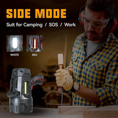Durapower Rechargeable Spotlight, 1500 Lumens LED Spotlight Flashlight, Waterproof Handheld Spot Light for Indoor Outdoor Farm Camping Emergency