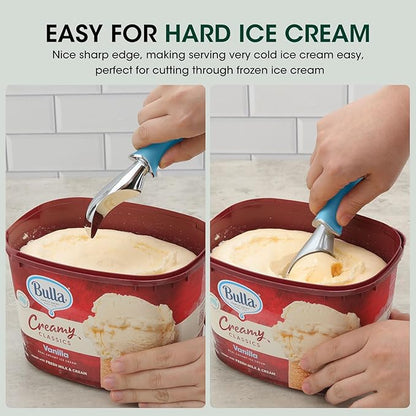 Beneno Heavy Duty Ice Cream Scoop - Upgraded Anti-Fracture Design, Comfortable Grip Long Handle, Effortless Scooping & Dishwasher Safe, Aqua
