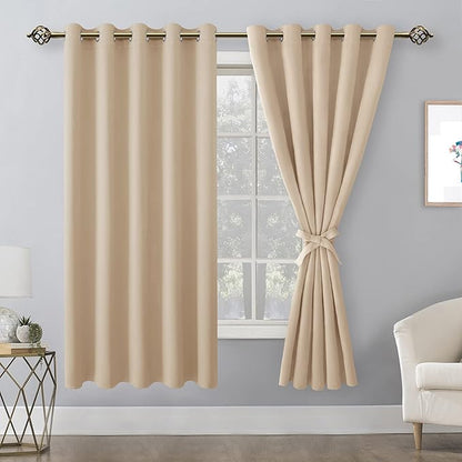 Hiasan Blackout Curtains for Bedroom, 60 x 63 Inches Length