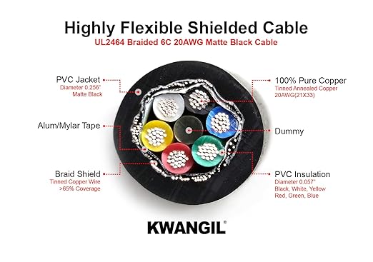 KWANGIL 6C 20AWG AMSB Shielded Cable Wire