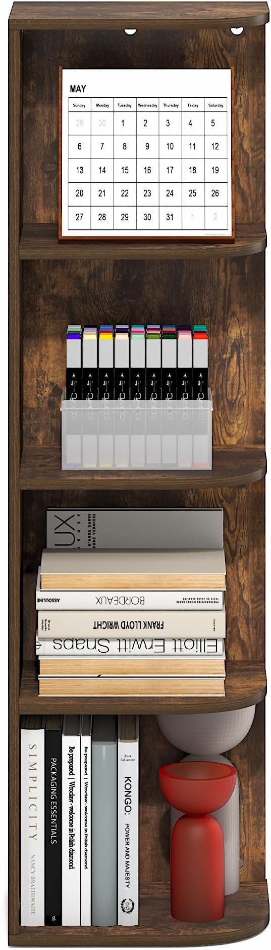 Furinno PASIR Book Shelf, 4-Tier Corner Bookshelf