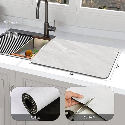 Findosom Dish Drying Mat, Cuttable Drying Mat