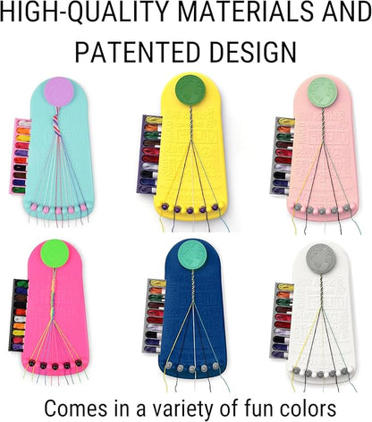 Choose Friendship Bracelet Making Kit – 20 Pre-Cut Threads, Portable Loom with Storage, Makes 8 Bracelets, Craft Gift for Kids Ages 8+, Dark Blue “Blueberry”