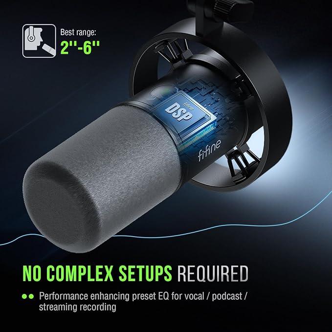 FIFINE Dynamic Microphone, XLR/USB Podcast Recording PC Microphone