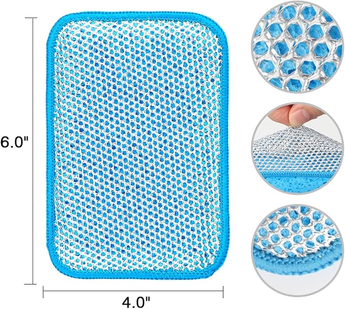 HOMEXCEL 12 Pack Scrub & Wipe Cloths, Scrub Sponges