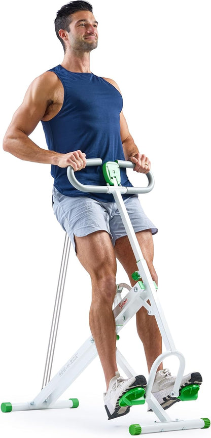 Sunny Health & Fitness Smart Row-N-Ride Glute & Leg Trainer, Foldable Squat