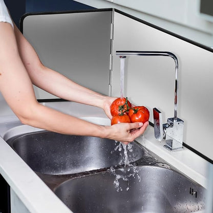 Foldable Stainless Steel Splatter Guard, Oil Splash Protection Backsplash