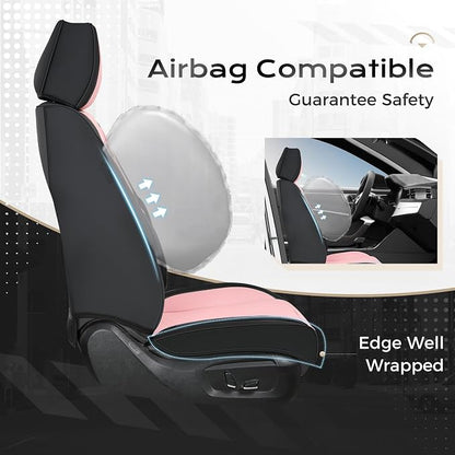 Coverado Seat Covers, Car Seat Covers Front Seats, Car Seat Cover, Car Seat Protector Waterproof, Car Seat Cushion Nappa Leather, Seat Covers Carseat Cover Universal Fit for Most Cars