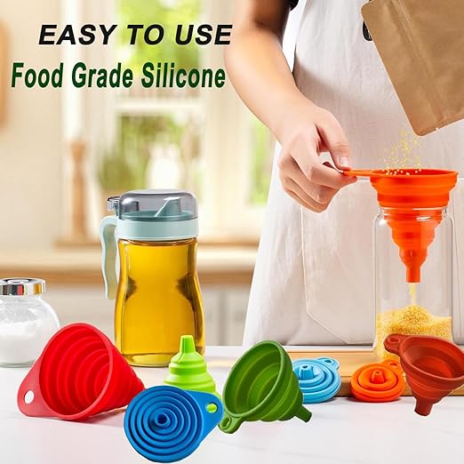 Kitchen Funnel Set of 3, Medium and Large, Kitchen Gadgets Accessories Foldable