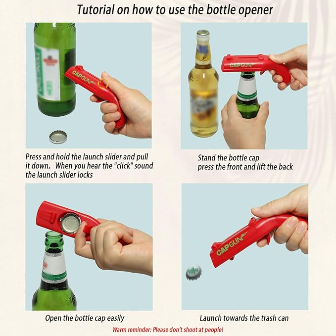 3PCs Cap Gun Bottle Opener