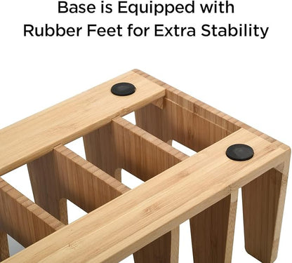 MobileVision Bamboo Pot Lid Holder Organizer