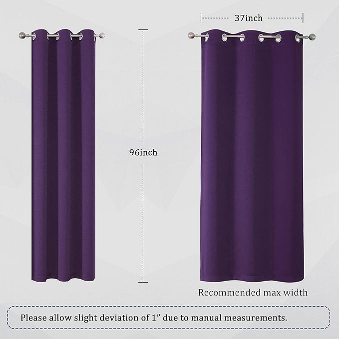 DUALIFE Dark Purple Blackout Curtain