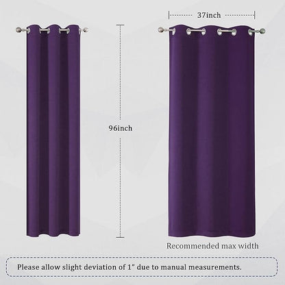 DUALIFE Dark Purple Blackout Curtain