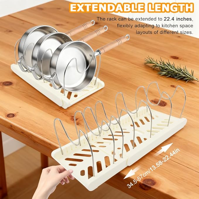 Expandable Pot and Pan Organizer Rack