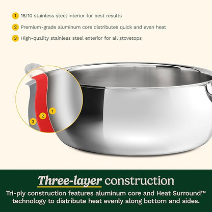 Cuisinart PureClad™ Triple Ply Stainless Steel 4.5 Qt. Dutch Oven w/Cover
