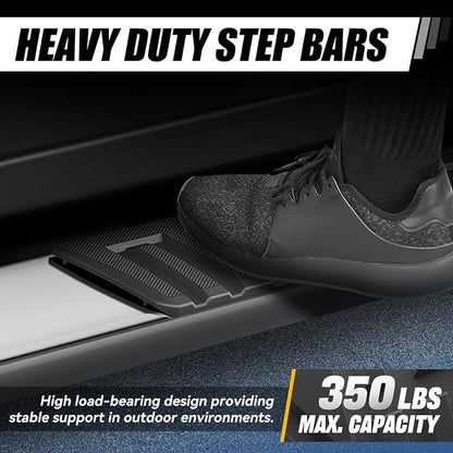Auto Dynasty 6.75 Inches Running Boards Compatible with 2007-2019 Silverado Sierra 1500 2500HD 3500HD Regular Cab, Stainless Steel Chrome Polished Side Steps Nerf Bars
