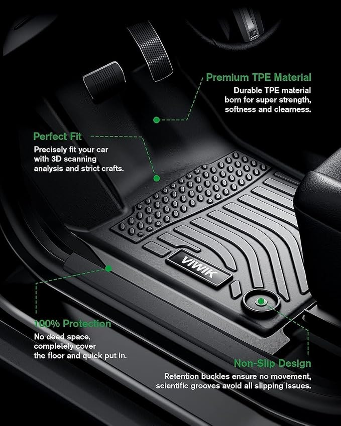 VIWIK Floor Mats Fit for Mazda CX-5 2021-2017 Heavy Duty Protection, TPE Anti-Slip Car Mats All Weather Custom Floor Liners for CX5 2017 2018 2019 2020 2021