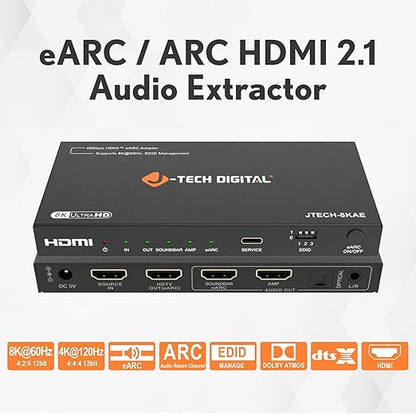 J-Tech Digital 8K HDMI Audio Extractor