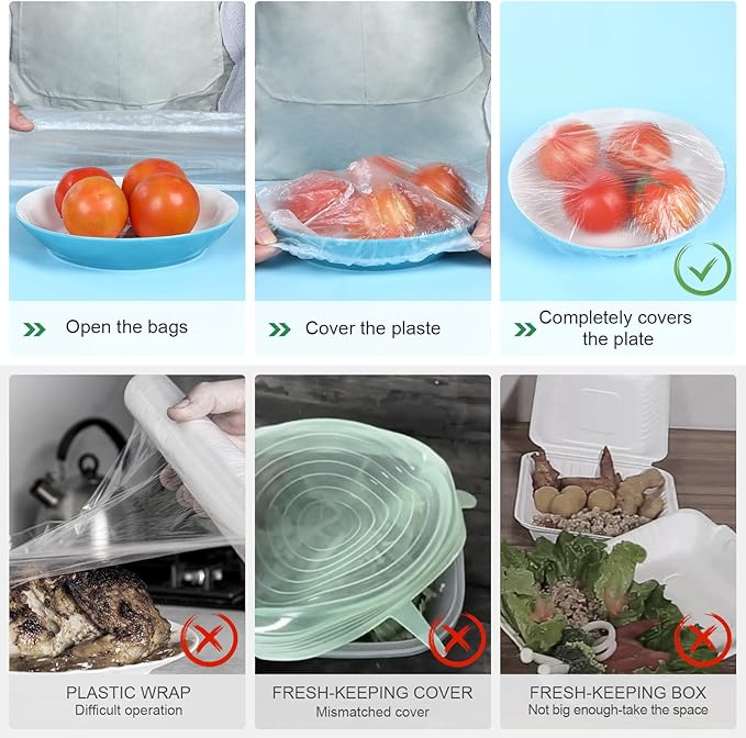 100 Boxed Bowl Covers Bread Proofing Plastic Wrap